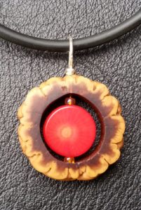 Quandong nuts red coral & Sterling Silver